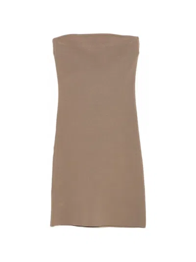 Entire Studios Bandeau Mini Dress In Brown