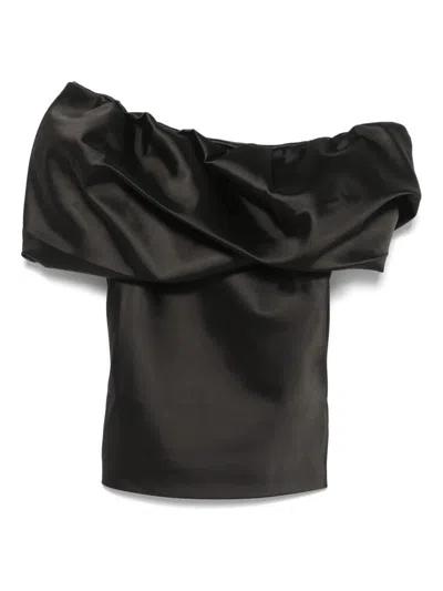ENTIRE STUDIOS BARGE TOP BY ENTIRE STUDIOS,ESWS258004BS BS BLACKSATEEN