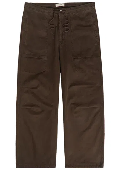 Entire Studios Barren Wide-leg Denim Cargo Trousers In Brown