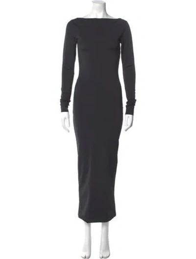 Pre-owned Entire Studios Bateau Neckline Long Dress In Gray