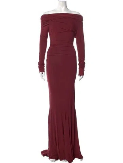 Pre-owned Entire Studios Bateau Neckline Long Dress W/ Tags In Burgundy