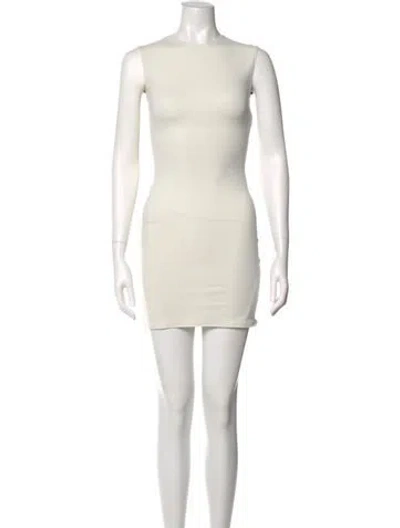 Pre-owned Entire Studios Bateau Neckline Mini Dress In White
