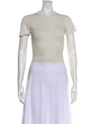 Pre-owned Entire Studios Bateau Neckline Short Sleeve Crop Top In Neutral