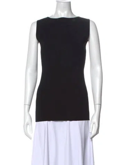Pre-owned Entire Studios Bateau Neckline Sleeveless Top In Black