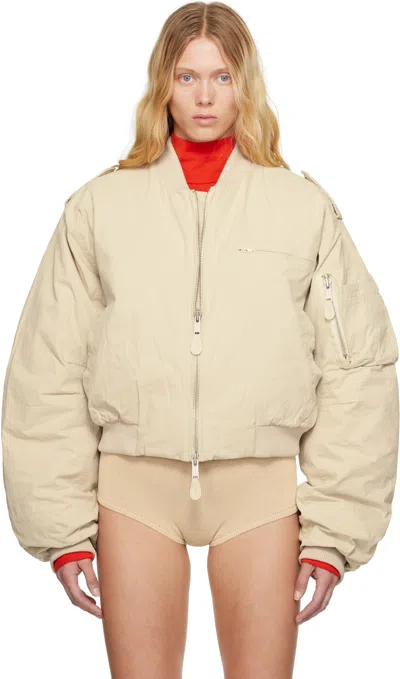 Entire Studios Beige A-4 Bomber Jacket In Batter