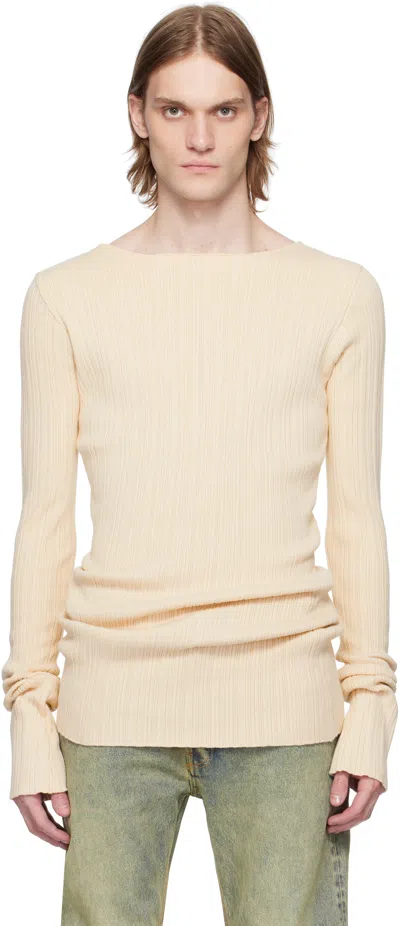 Entire Studios Beige Arches Long Sleeve Knit Sweater In Buff