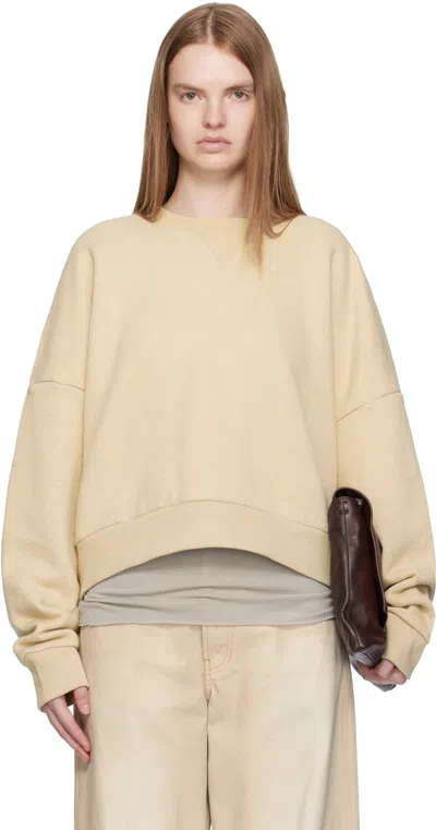 Entire Studios Beige Box Crew Sweatshirt In Brown