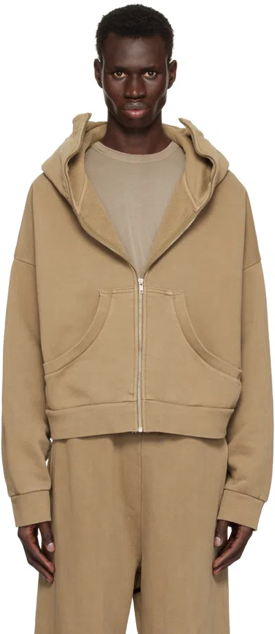 Entire Studios Beige Full Zip Hoodie In Cork