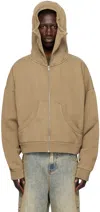 ENTIRE STUDIOS BEIGE FULL ZIP HOODIE