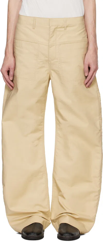 Entire Studios Beige Heavy Trousers In Sand