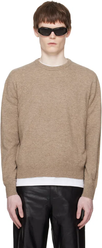 Entire Studios Beige Knit Crewneck Sweater In Brown