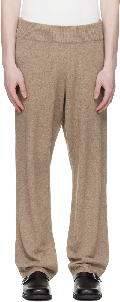 Entire Studios Beige Knit Lounge Pants In Brown