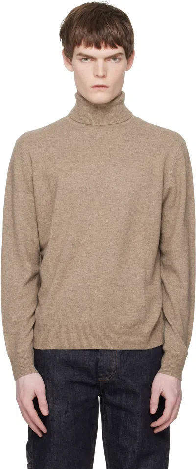 Entire Studios Beige Knit Turtleneck In Brown