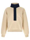 Entire Studios System Half-zip Fleece Sweatshirt In Neutral