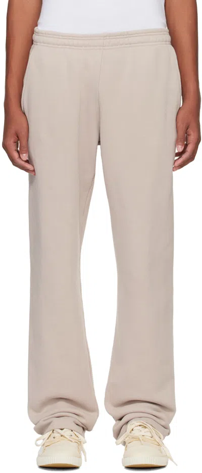 Entire Studios Beige Straight Leg Sweatpants In Silver Cloud