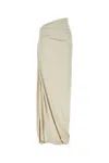 Entire Studios Beige Stretch Nylon Structured Skirt In Beige