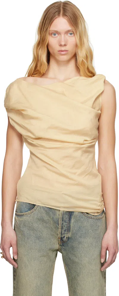 Entire Studios Beige Twist Top In Wheat