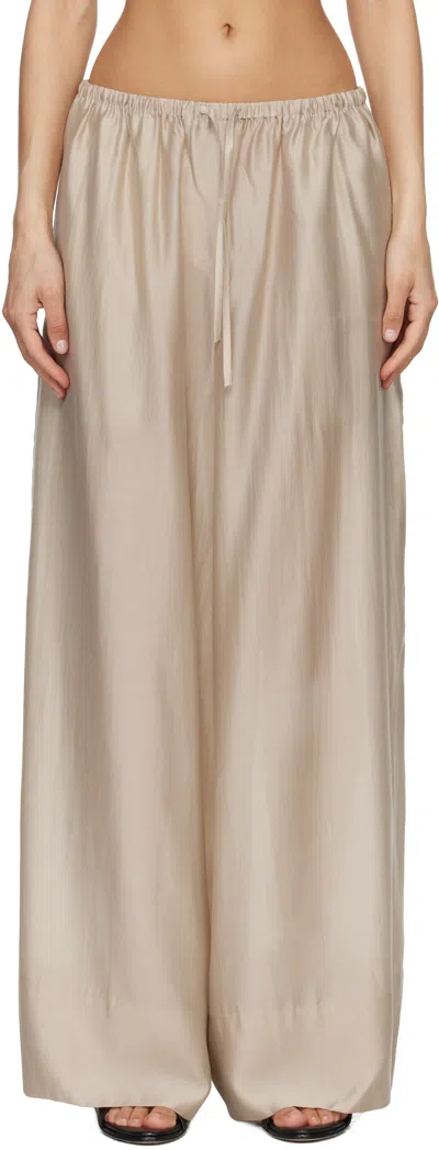 Entire Studios Beige Vento Wide Leg Trousers In Gold