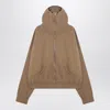 Shop Entire Studios Beige Zip-up Sweatshirt In Cotton