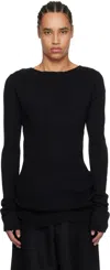 Entire Studios Black Arches Long Sleeve Knit Sweater In Black