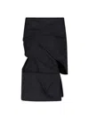 Entire Studios Moulded Draped Cowl-neck Midi Dress In Black