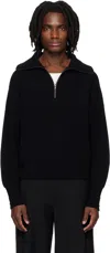 Entire Studios Blimp Quarter Zip Sweater In Black