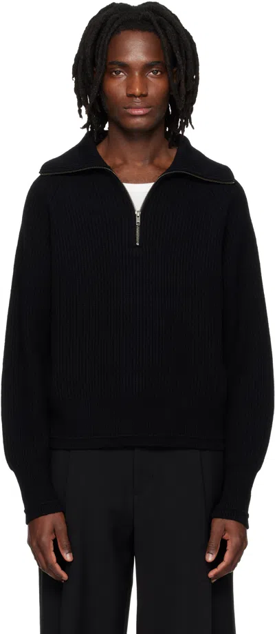 ENTIRE STUDIOS BLACK BLIMP QUARTER ZIP SWEATER