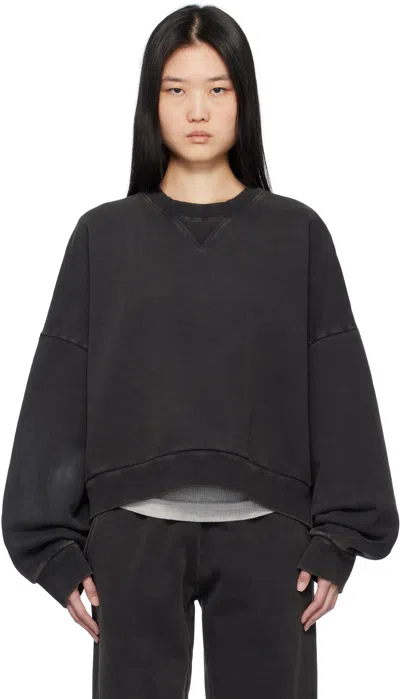 Entire Studios Black Box Crew Sweatshirt In Washedblack