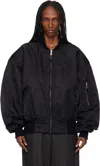 Entire Studios Black Broad Bomber Jacket In Black