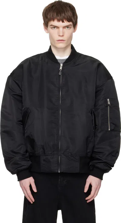 ENTIRE STUDIOS BLACK BROAD BOMBER JACKET