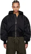 Entire Studios Black Broad Bomber Jacket In Oil