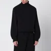Entire Studios Black Cotton Buttoned Sweater In Black