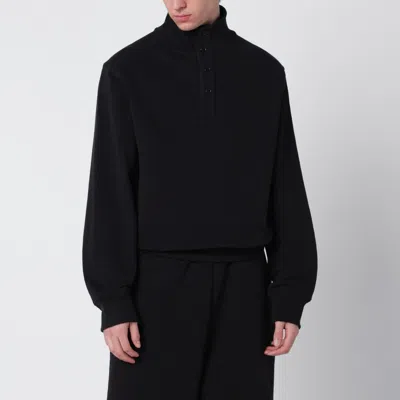 ENTIRE STUDIOS ENTIRE STUDIOS BLACK COTTON BUTTONED SWEATER