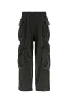 Entire Studios Cargo Style Cotton Joggers With Elastic Waistband In Washedblack
