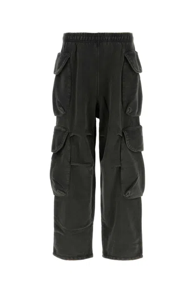 Entire Studios Black Cotton Joggers In Washedblack