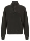 Entire Studios Buttoned Turtleneck Sweatshirt In Black