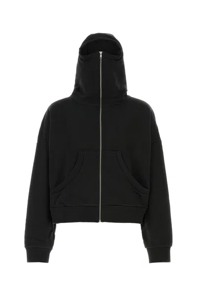 Entire Studios Black Cotton Oversize Sweatshirt In Black