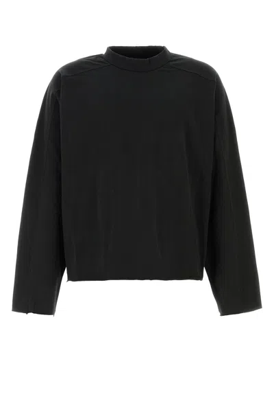 Entire Studios Black Cotton Oversize T-shirt In Soot