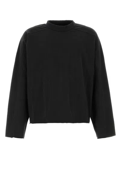 Entire Studios Black Cotton Oversize T-shirt In Soot
