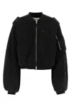 Entire Studios Hooded Broad Bomber In Black