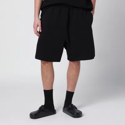 Entire Studios Black Cotton Scuba Shorts