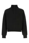 Entire Studios High-neck Buttoned Sweatshirt In Black