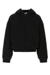 Entire Studios Black Cotton Thermal Oversize Sweatshirt In Black