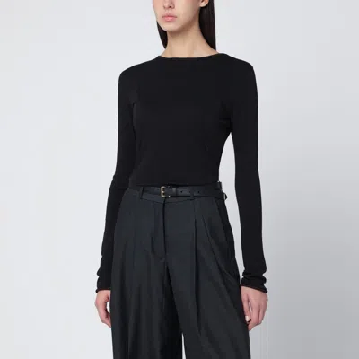 Entire Studios Black Crewneck Cotton-blend Top