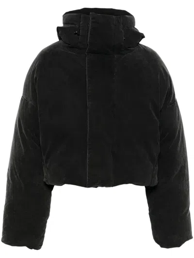 ENTIRE STUDIOS BLACK CROPPED PUFFER JACKET