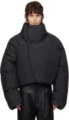 Entire Studios Dbl Oversized Cropped Shell Down Jacket In Black