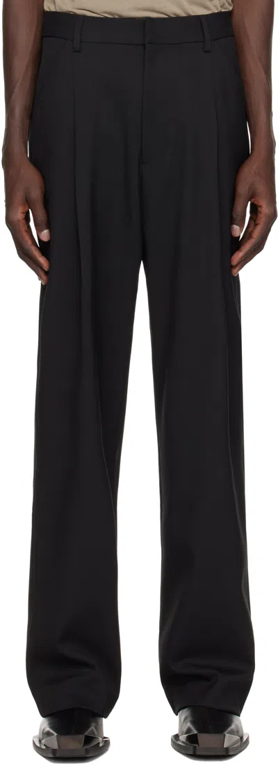 Entire Studios Black Dc Trousers In Blackwool