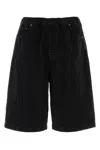 Entire Studios Black Denim Bermuda Shorts In Magnetitema