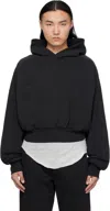 Entire Studios Black Double Double Hoodie In Soot