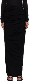 Entire Studios Black Drape Maxi Skirt In Black